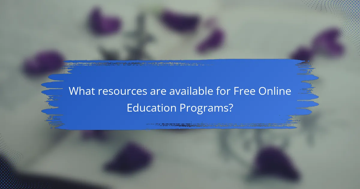 What resources are available for Free Online Education Programs?