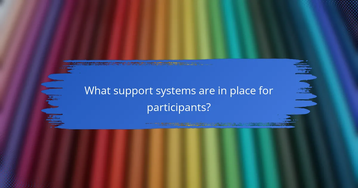 What support systems are in place for participants?
